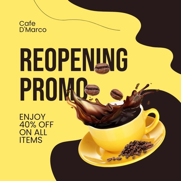 Free Cafe Reopening Linkedin Post Template to Edit Online
