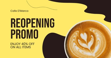 Free Cafe Reopening Facebook Post Template to Edit Online