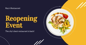 Free Restaurant Reopening Facebook Post Template to Edit Online