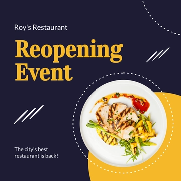 Free Restaurant Reopening Linkedin Post Template to Edit Online