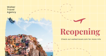 Free Travel Agency Reopening Facebook Post Template to Edit Online