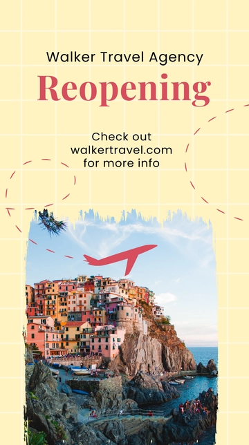 Free Travel Agency Reopening Whatsapp Post Template to Edit Online