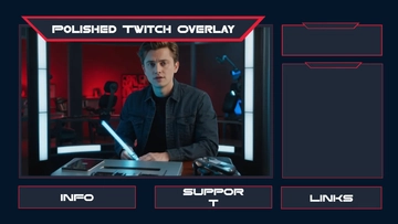 Free Professional Twitch Overlay Template to Edit Online