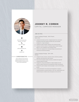 Capital Campaign Manager Resume