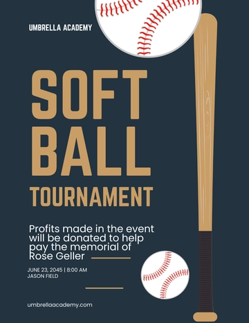 Free Benefit Softball Tournament Flyer Template to Edit Online