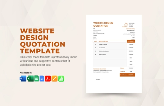 Website Design Quotation Template