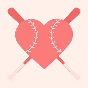 Free Baseball Heart Clipart Template to Edit Online