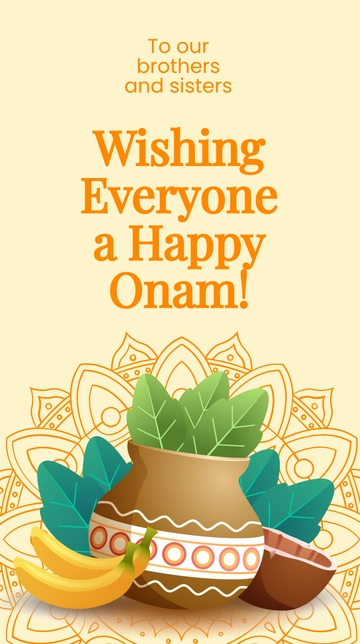 Free Happy Onam Whatsapp Post Template to Edit Online