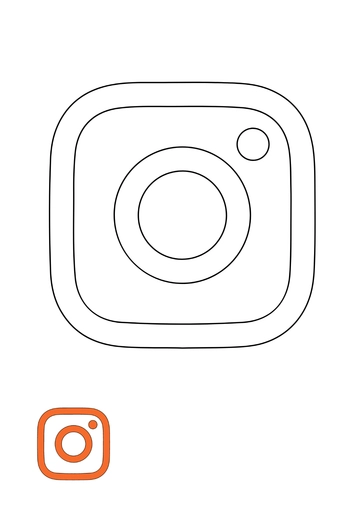 Free Instagram Icon Transparent Coloring Page Template to Edit Online