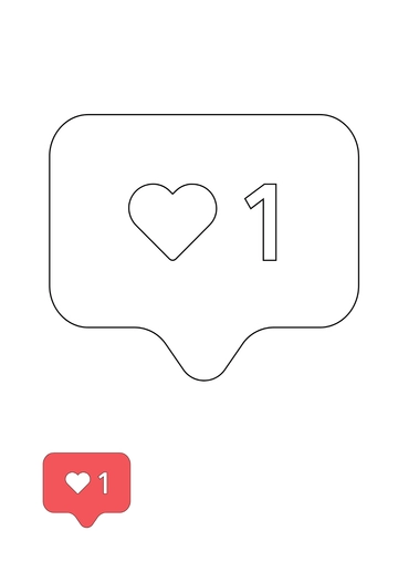 Free Instagram Like Icon Coloring Page Template to Edit Online