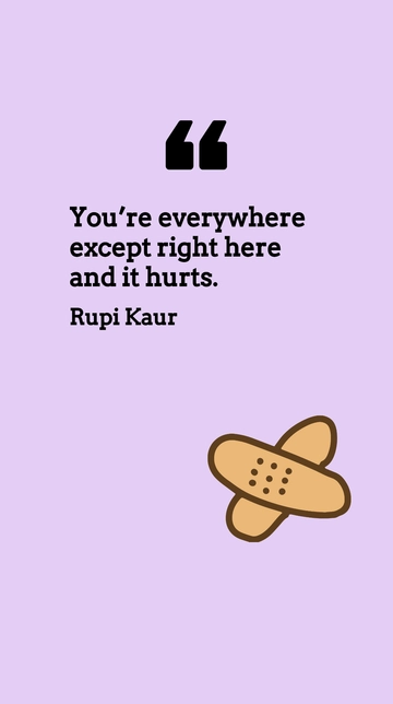 Free Rupi Kaur - You???re everywhere except right here and it hurts. Template to Edit Online