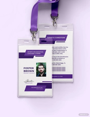 Sports ID Card Format Template