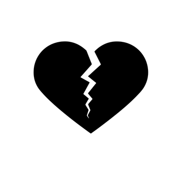 Free Broken Heart Silhouette Template to Edit Online