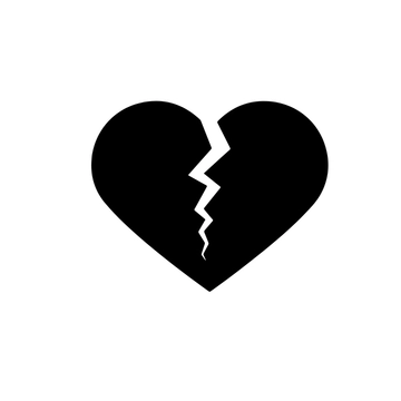 Free Black Broken Heart Silhouette Template to Edit Online