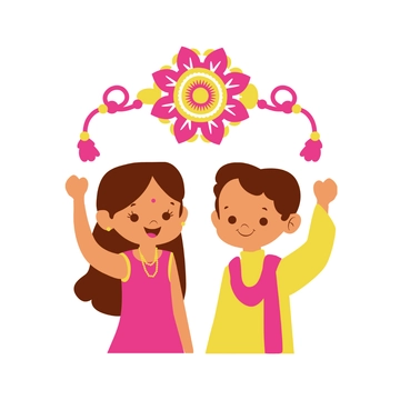 Free Cartoon Raksha Bandhan Clipart Template to Edit Online
