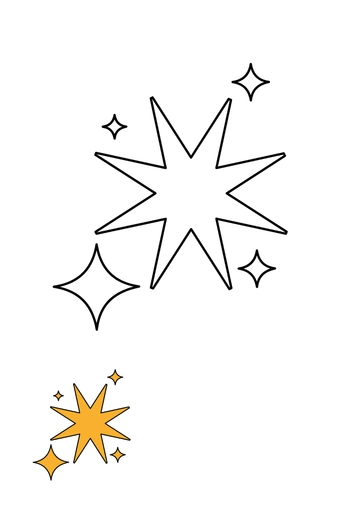 Free Gold Sparkle coloring page Template to Edit Online