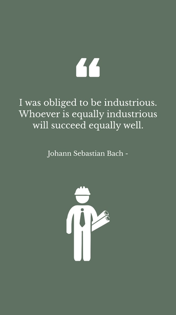 Free Industrious Success: Bach's Insightful Quote Template to Edit Online