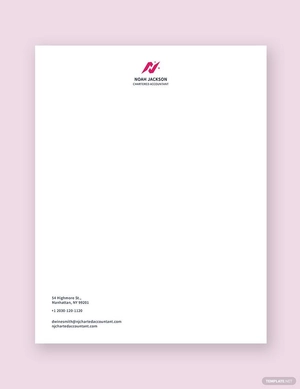 Chartered Accountant Letterhead Template