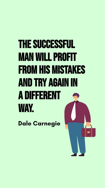 Free Successful Man Profits from Mistakes: Dale Carnegie Quote Template to Edit Online