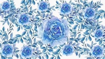 Free Blue Floral Watercolor Background Template to Edit Online