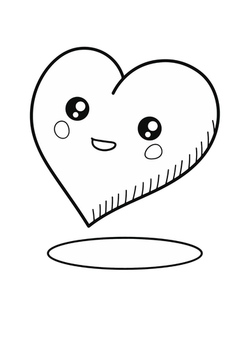 Free Cute Heart Coloring Page Template to Edit Online