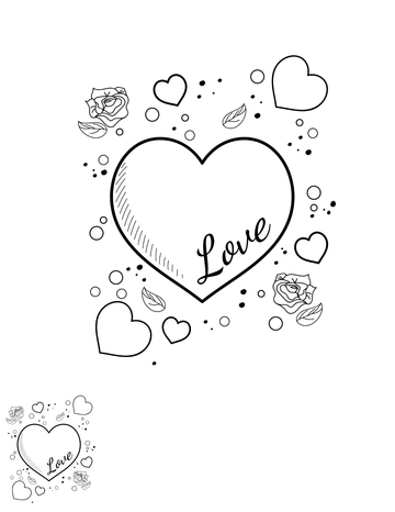 Free Valentine Heart Coloring Page Template to Edit Online