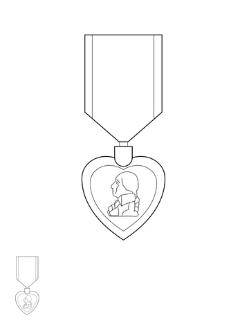 Free Purple Heart Coloring Page Template to Edit Online