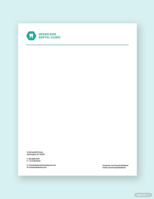 Dental Clinic Letterhead Template