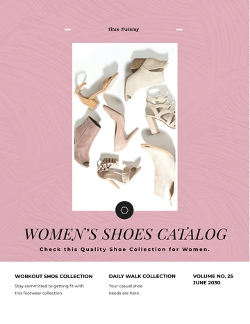 Free Women's Shoes Catalog Template to Edit Online