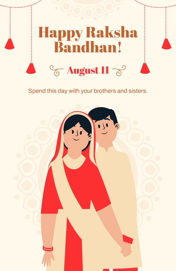 Free Cartoon Raksha Bandhan Poster Template to Edit Online