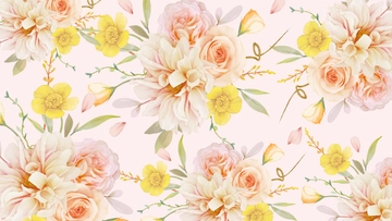Free Bouquet Flower Watercolor Background Template to Edit Online