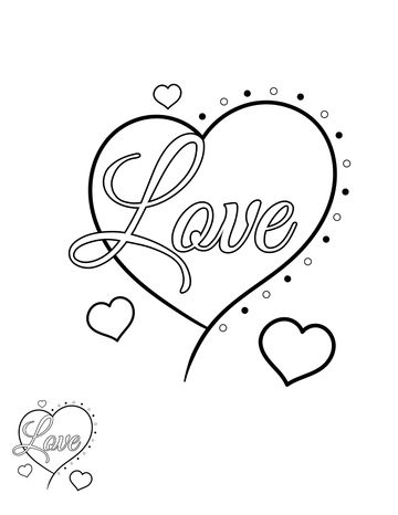 Free Love Heart Coloring Page Template to Edit Online