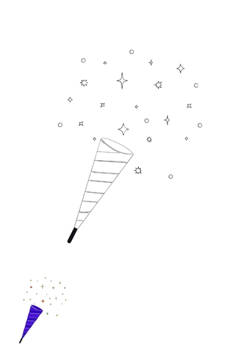 Free Party Sparkle Coloring Page Template to Edit Online