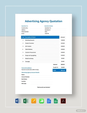 Simple Advertising Agency Quotation Template