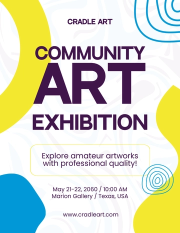 Free Community Art Exhibition Flyer Template to Edit Online