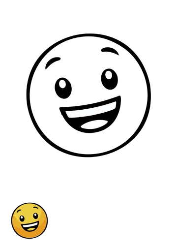 Free Cartoon Yellow Smiley coloring page Template to Edit Online