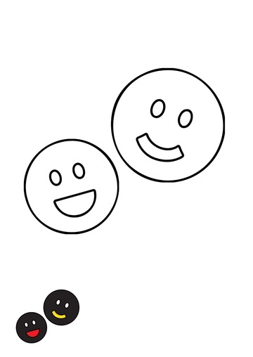 Free Black Smiley coloring page Template to Edit Online
