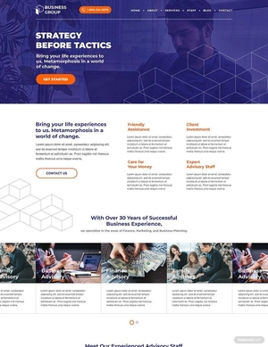 Business Advisor PSD Landing Page Template