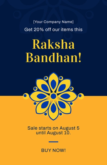 Free Raksha Bandhan Sale Poster Template to Edit Online