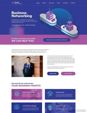 Business Networking PSD Landing Page Template