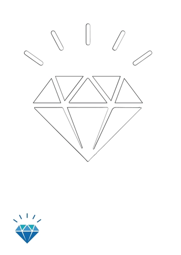 Free Diamond Sparkle Coloring Page Template to Edit Online