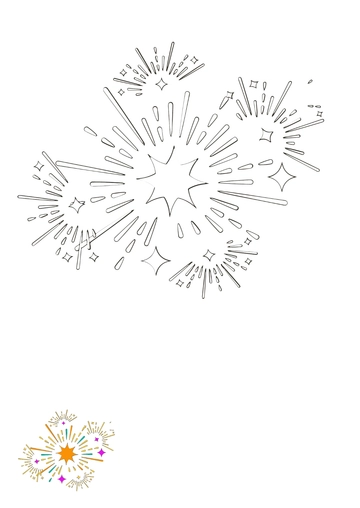 Free Sparkle Burst Coloring Page Template to Edit Online
