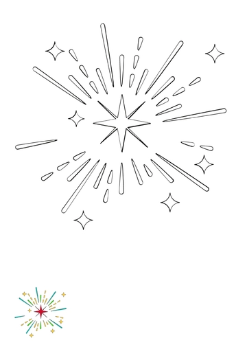 Free Cracker Sparkle Coloring Page Template to Edit Online