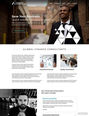 Finance Consultant PSD Landing page Template