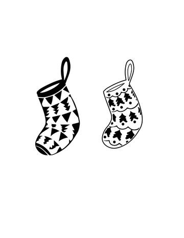 Free Christmas Stocking Coloring Page Template to Edit Online