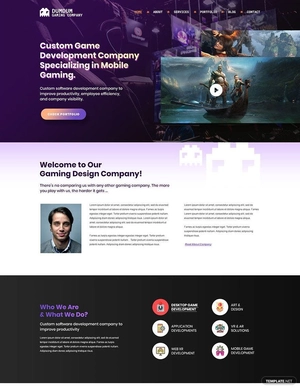 Gaming Company PSD Landing Page Template