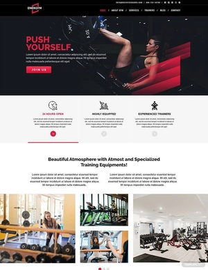 Gym PSD Landing page Template