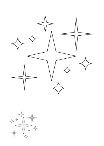 Free White Sparkle coloring page Template to Edit Online