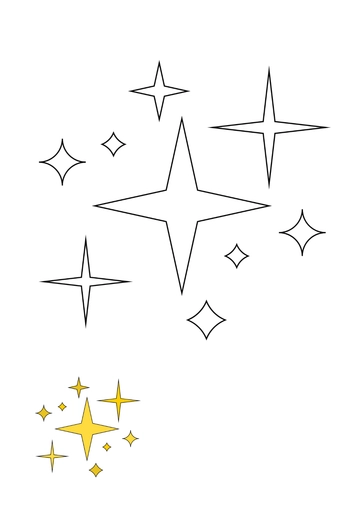 Free Yellow Sparkle coloring page Template to Edit Online