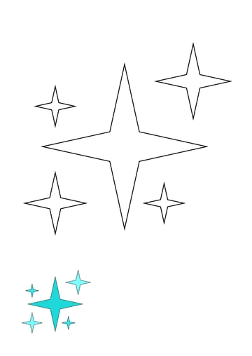Free Sparkle Shape coloring page Template to Edit Online